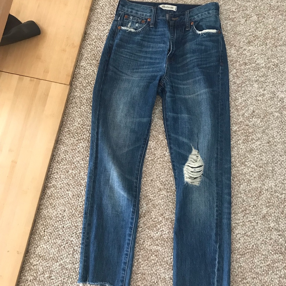 Madewell High Waisted boyfriend ripped jeans